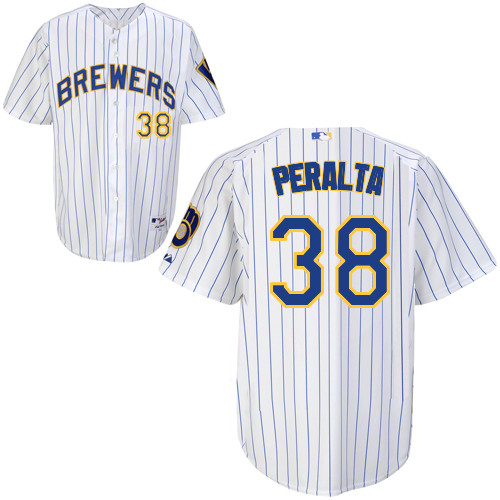 Wily Peralta #38 Youth Baseball Jersey-Milwaukee Brewers Authentic Alternate Home White MLB Jersey